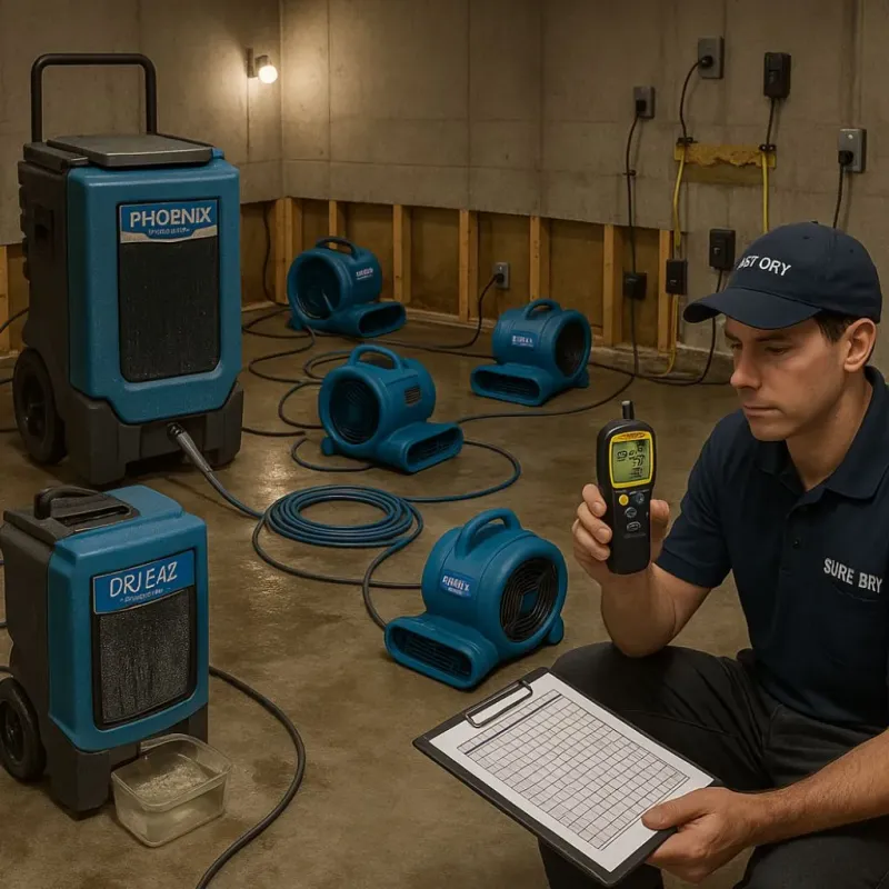 Structural Drying and Dehumidification process in Pace, FL
